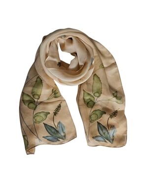 ANN TAYLOR Ivory Floral Border Oblong Scarf | SZ 43"